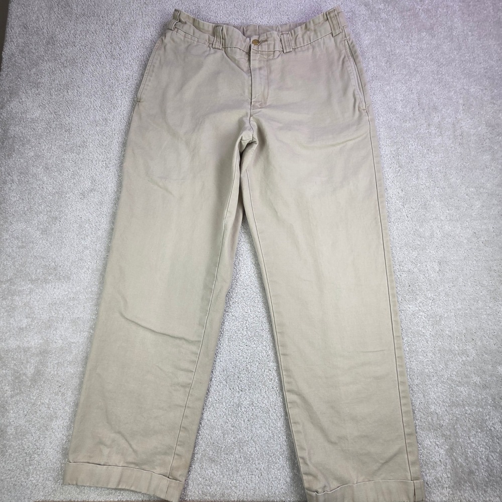 Bills Khakis Mens Size 33x29 Straight Leg Twill Chino Pants Tan Made‎ in USA